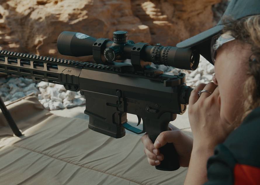 precision long range rifle and sniper at the range